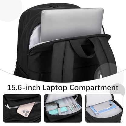 abshoo 34L Large Backpack for School Water Resistant Women Men Bookbag For College, Middle High School, Travel (Black) - color: Black