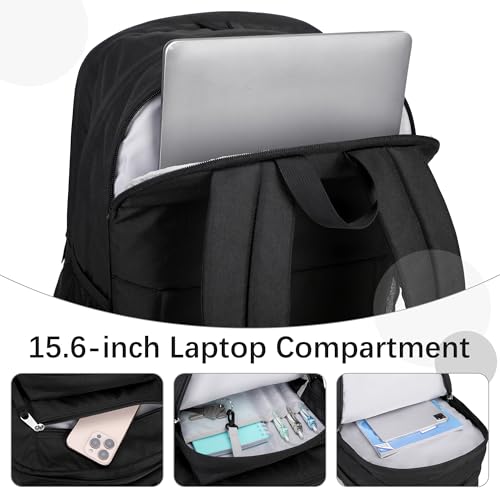abshoo 34L Large Backpack for School Water Resistant Women Men Bookbag For College, Middle High School, Travel (Black) - color: Black