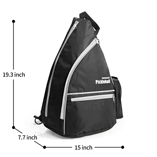 Mangrove Pickleball Bag, Men's & Women's Pickleball Backpack, Adjustable Sling Bag w/Fence Hook/Large Capacity/Safety Pocket - color: Black