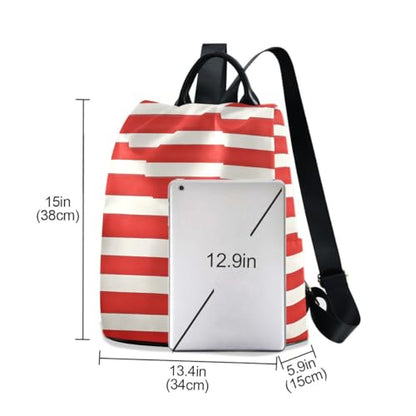 ALAZA Red and White Stripes Trips Hiking Camping Rucksack Pack for Women - color: multicolor 14