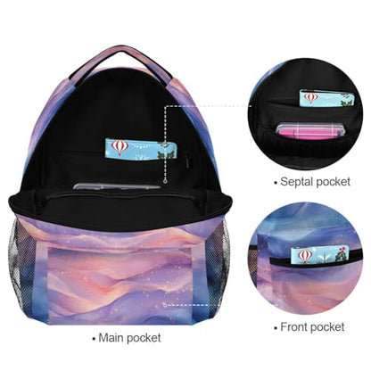 School Backpack for Teacher Nurse Waterproof Carry On Backpacks with Chest Strap for Travel Trip Blue Purple - color: Multicolor09