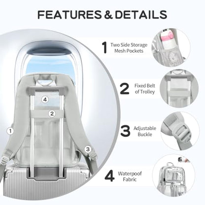 Cusangel Heavy Duty Clear Backpack,17.5 x13 x7inch TPU XLarge Capacity See Through Backpack for Sport Events,Travel (Grey 17.5in) - color: Grey-17.5in