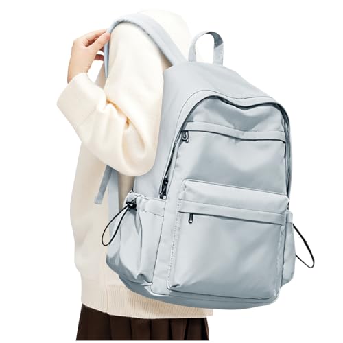 BJLFS Light Blue Backpack for School Women Girls, Waterproof Bookbag Cute High School Backpacks for Men Teen Boys, Lightweight Travel College Backpack Mochilas Escolares para Casual Daypack Rucksack - color: Light Blue