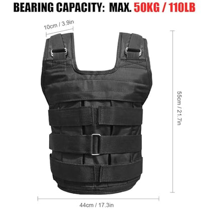 YIJU Adjustable Weighted Vest, Weighted Jacket, Weight Vest for Running, Weightlifting, Jogging, Boxing, Weights Not Included