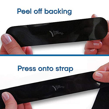 Prevent Strap Slips - The ORIGINAL Non Slip Shoulder Strap Grip Strips – Set of Large Black or Small Semi-Clear - color: Large Black