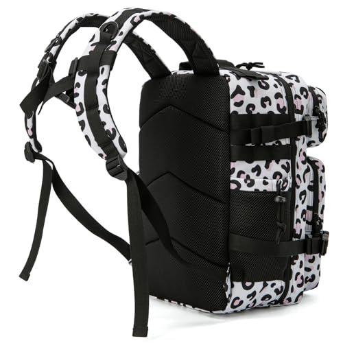 QT&QY 25L/45L Military Tactical Backpack For Men Molle Daypack 3 Day Bug Out Bag Hiking Rucksack With Bottle Holder - color: 25l Leopard