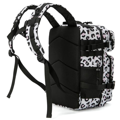 QT&QY 25L/45L Military Tactical Backpack For Men Molle Daypack 3 Day Bug Out Bag Hiking Rucksack With Bottle Holder - color: 25l Leopard