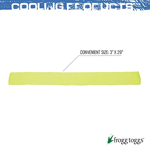 FROGG TOGGS Chilly Mini Cooling Neck Towel, 29" x 3" - color: High Vis Green: 6-pack