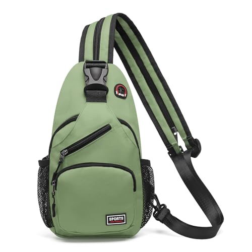 Convertible Sling Bags for Women Men, Lightweight Crossbody Backpack Daypack Fit for 7.9" Tablet for Casual Travel Sport Hiking (Green) - color: Green, size: Small