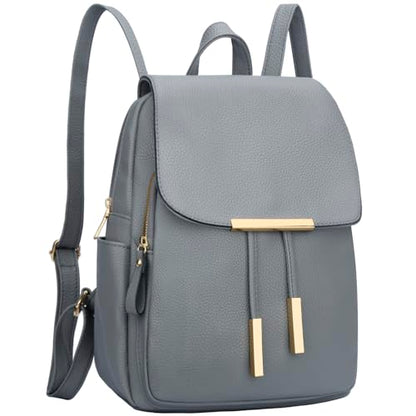 KKXIU Trendy Leather Backpack Purse for Women and Ladies Shoulder Travel Daypacks Bags (A-Grey) - color: A-grey, style: Backpack