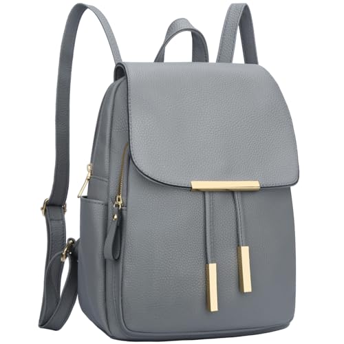 KKXIU Trendy Leather Backpack Purse for Women and Ladies Shoulder Travel Daypacks Bags (A-Grey) - color: A-grey, style: Backpack
