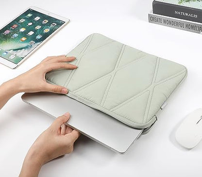 Voova Puffy Laptop Sleeve Case 13 13.6 Inch Compatible with MacBook Air 13 M1/M2/M3/M4 2020-2025, MacBook Pro 13/14, IPad Air/Pro 13, Cute Computer Cover Bag with Accessories Pouch, Mint Green - color: Mint Green, size: 13-13.6 Inch