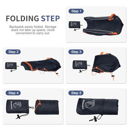 20L Small Hiking Backpack Lightweight Packable Daypack Navy - color: Navy Blue