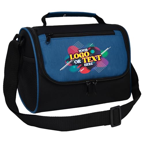 Custom Soft Cooler Bag - Personalize Your Insulated Bag | for Corporate Events or Gifts - Leak Proof Customizable Small Portable Lunch Cooler Bag Holds 8 Beer Cans - 9.5 x 7.5 x 6.5 - color: Royal Blue, size: 1 Pack