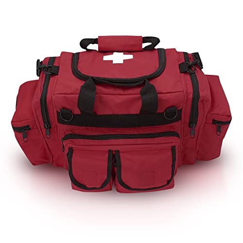 ASA TECHMED First Aid Responder EMS Emergency Medical Trauma Bag Deluxe, Red - color: Red