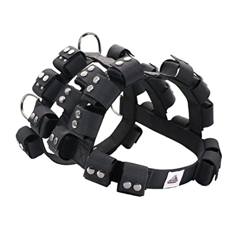 Dog Harness for Small Medium Large Dogs No Pull, Dog Weighted Vest, Tactical Dog Harness for Pit Bulls with Pockets (Adjustable Weight) - Weight Loss, Exercise, Walking, Muscle - size: Size M/Dog's Waist 26.5"-32.5"