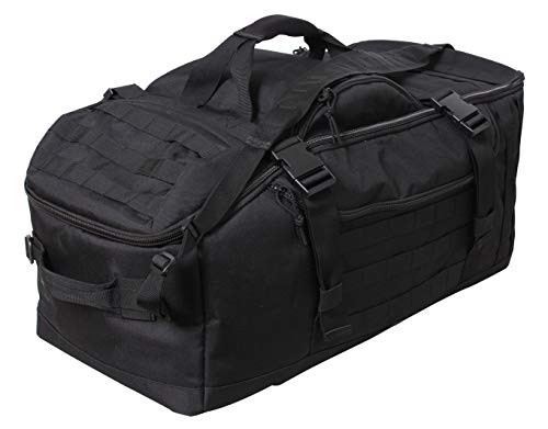 Rothco 3-In-1 Convertible Mission Duffle Bag, Black | 60L Large Travel Backpack, Heavy-Duty 900D Polyester, Gear Bag - color: Black