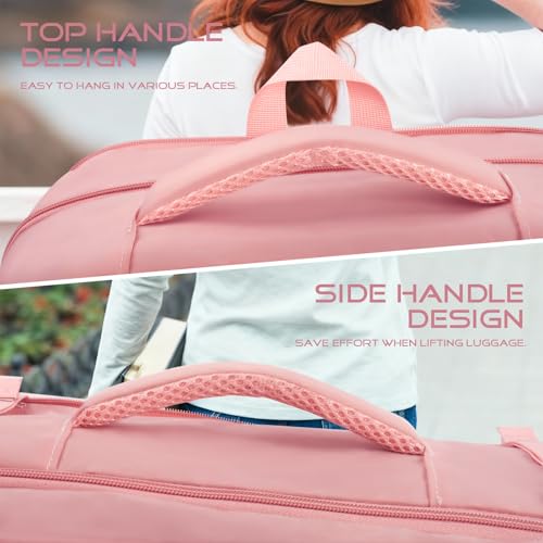 Travel Backpack for Women, 52L Carry On Backpack, Extra Large Expandable Travel Bag, 18.4 Inch TSA Flight Approved Luggage Personal Item Size with USB, Teacher Business Daypack, Pink - color: Pink