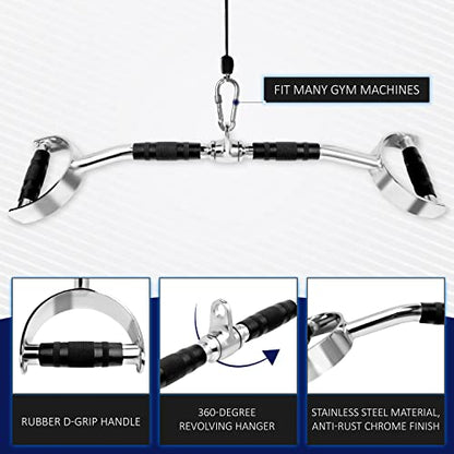 Yes4All Neutral Paddle Grip LAT Pull Down Bar, Range of Motion Spreader Handle Cable Attachments - color: Press Down Bar 27 Inches
