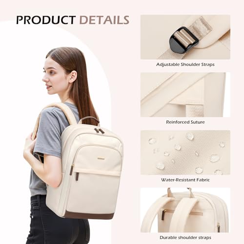 Laptop Backpack for Women Travel Carry On Bag Weekender Business Multilayer Personal Item Backpack,16 Inch,WApricot - color: C-wapricot, size: 16 Inch