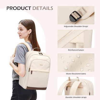 Laptop Backpack for Women Travel Carry On Bag Weekender Business Multilayer Personal Item Backpack,16 Inch,WApricot - color: C-wapricot, size: 16 Inch