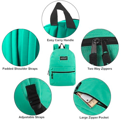 Trail maker Classic 17 inch Backpacks with Adjustable Padded Straps | School Backpacks for Girls, Boys (Aqua) - color: Aqua