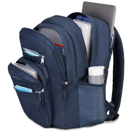 abshoo 34L Big Student Backpack for School Water Resistant Lightweight College Bookbag Travel Backpack (Navy) - color: Navy