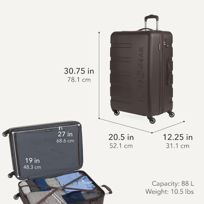 SwissGear 7366 Signature Hardside Expandable Luggage with Spinner Wheels and TSA Lock, Weekender Tote, Chocolate, 2-Piece Set (Weekender/27) - color: Chocolate, size: 2-Piece Set (Weekender/27")