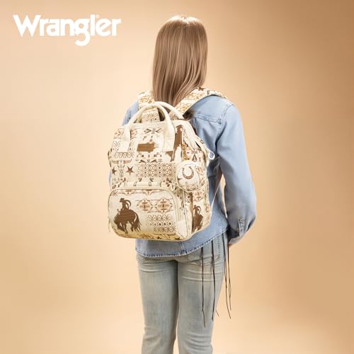 Montana West Wrangler Diaper Bag Backpack Aztec Callie Bag Travel Backpack Purses Western Multi-Function Baby Bags for Mom - color: 3pcs Khaki