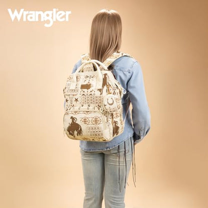 Montana West Wrangler Diaper Bag Backpack Aztec Callie Bag Travel Backpack Purses Western Multi-Function Baby Bags for Mom - color: 3pcs Khaki