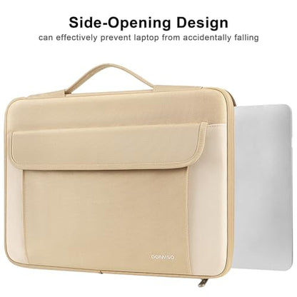 DOMISO 17-17.3 Inch Laptop Sleeve Case,Water-resistant Laptop Protective Case for Dell, HP, Lenovo, Asus, Acer, Alienware,Beige - color: Beige, size: 17 - 17.3 Inch