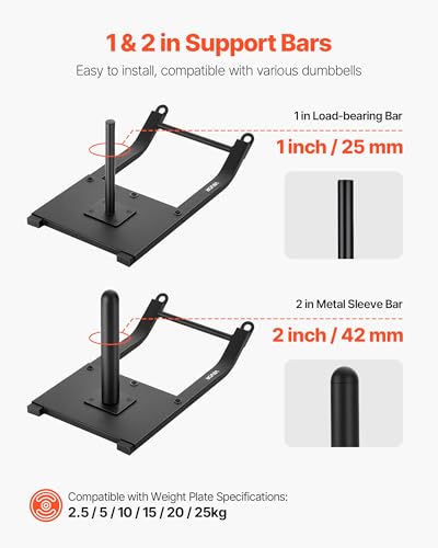 VEVOR Football Sleds and Chutes, Weight Sled, Football Training Pull Push Running Sled, Fitness Workout Sled Push Gym Equipment, Adjustable Height Handle, Compatible 1/2 in Weight Plates - style: Dragging
