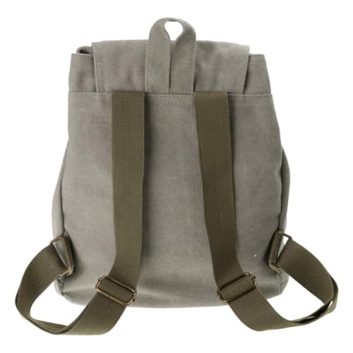 Stylish Canvas Backpack for Women Travel Daypack Trendy School Bag with Spacious Storage - color: Army Green