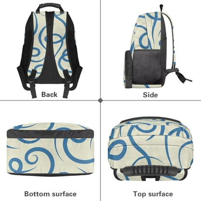Water Resistant Backpack for Girls Teens - 17.3" Laptop Backpack, Lightweight School Bookbag with Mesh Side Pockets, Large Capacity for High School College, Abstract Blue Stripe Print - color: Abstract Blue Stripe Print