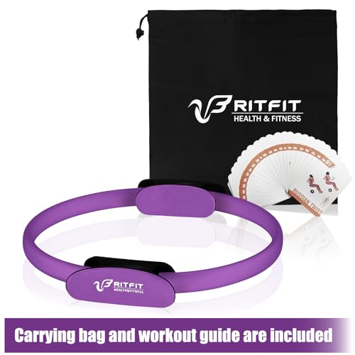 RitFit Pilates Ring Circle - 14 Inch Magic Fitness Circle for Toning Inner & Outer Thighs, Bonus Workout Guide Included - style: Purple