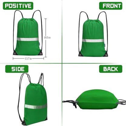 AYKRM Green Drawstring Backpack Bag work Sackpack - color: Green