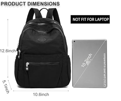 Pealwel Mini Backpack Purse for Women,Small Nylon backpacks for Ladies Backpacks Women Anti Theft Travel Bag (Black) - color: Black