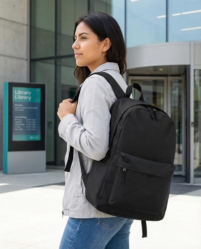 Casual Daypack Backpacks For Men and Women Canvas Backpack 15.6 Inch Lightweight Shoulders workbag Travel Water Resistant Back Pack Red - color: Red