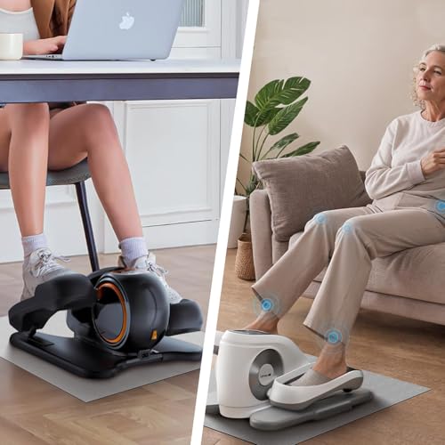 Double Non-Slip Workout Mat for Ellipse Leg Exerciser, Ellipse Machine Mat, Exercise Mat for Under Desk Ellipticals, Suitable for Electric Seated Foot Pedal Exerciser, 23.6" × 19.7" - size: 19.7"L x 23.6"W x 0.1"Th