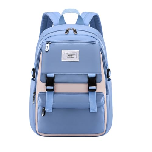 Kids Backpack Solid Color Girls Elementary Middle School Casual Daypack Lightweight Bookbag for Teens Travel Bag - color: Blue