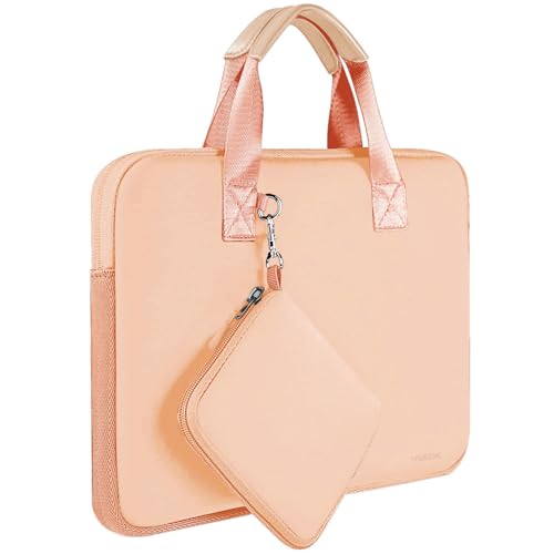Hseok Laptop Sleeve 14 inch Case with Small Case, Compatible with MacBook Neo 14, MacBook Pro 14 M5/M4/M3/M2/M1, XPS 14 and Most 14 inch Notebooks, Neoprene Computer Handbag,Orange pink - color: Orange Pink, size: 14"