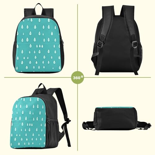 Lightweight Waterproof Backpack with Raindrops Pattern Design - Durable Travel Daypack for Everyday Use#249