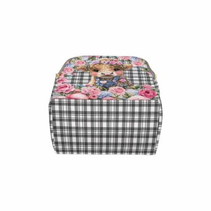 Custom Diaper Bag with Name, Personalized School Bag Cute Calf Pattern, Monogram Nappy Backpack with Thermal Pockets for Adults Kids, Large Capacity Waterproof Diaper Bag, Travel Gifts - color: Color-11