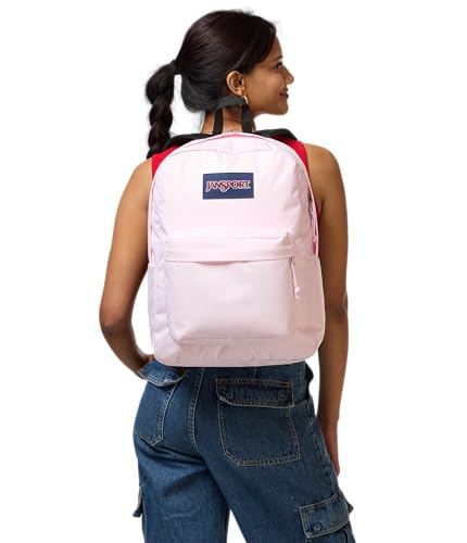 JanSport SuperBreak One Backpack - Durable, Lightweight Bag with 1 Main Compartment, Front Utility Pocket with Built-in Organizer, Premium Backpack, Pink Ice - color: Pink Ice