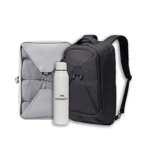 Knack Series 1 Travel Backpack Set with Packing Insert and Bottle, Black - color: Black, size: Medium Set