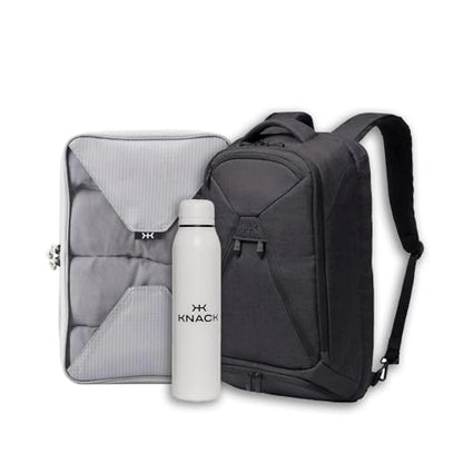 Knack Series 1 Travel Backpack Set with Packing Insert and Bottle, Black - color: Black, size: Medium Set