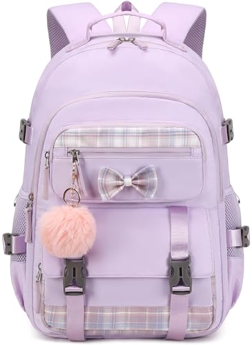 Hey Yoo Cute School Backpack for Girls Backpack for School Bag Bookbag Teen Girl Backpacks for Girls Teens (Purple) - color: Purple