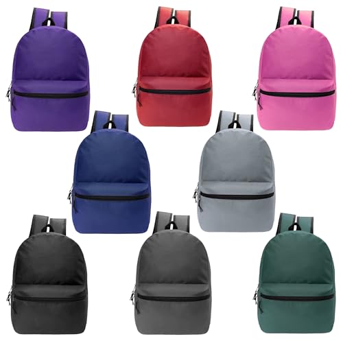 17" School Backpacks for Kids - Backpacks in Bulk for Elementary, Middle, and High School Students in Assorted Colors - color: 8 Assorted Colors