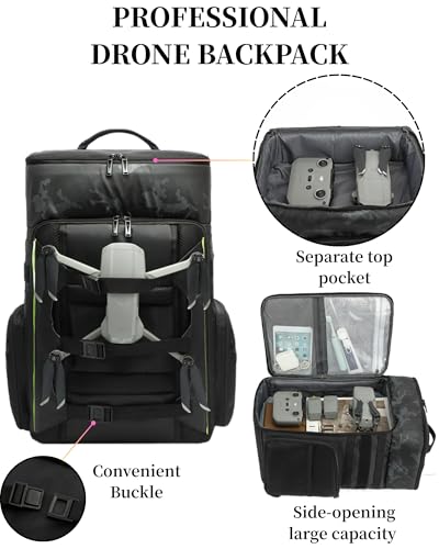 Drone Backpack 50L Professional for DJI FPV/Mavic/Air, Water Resistant Travel Backpack with 16" Laptop Compartment, Large Skateboard Backpack Carry on Backpack Airplane Approved Black Orange - color: Black Orange