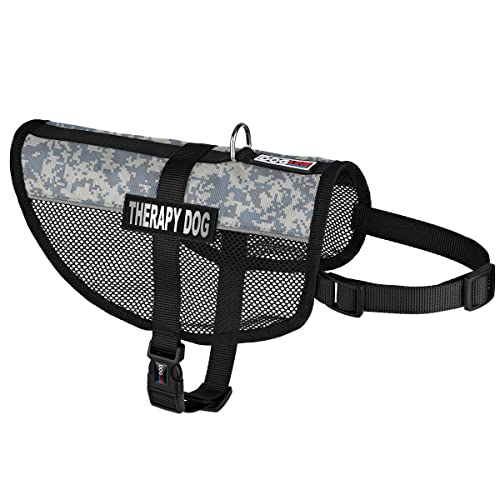 Dogline MaxAire Vest Therapy Dog Removable Patch Adjustable Harness Reflective for Puppies Small Medium and Large Dogs 13 by 16 Inch Girth Urban Camo - color: Urban Camo, size: Girth 13 by 16"